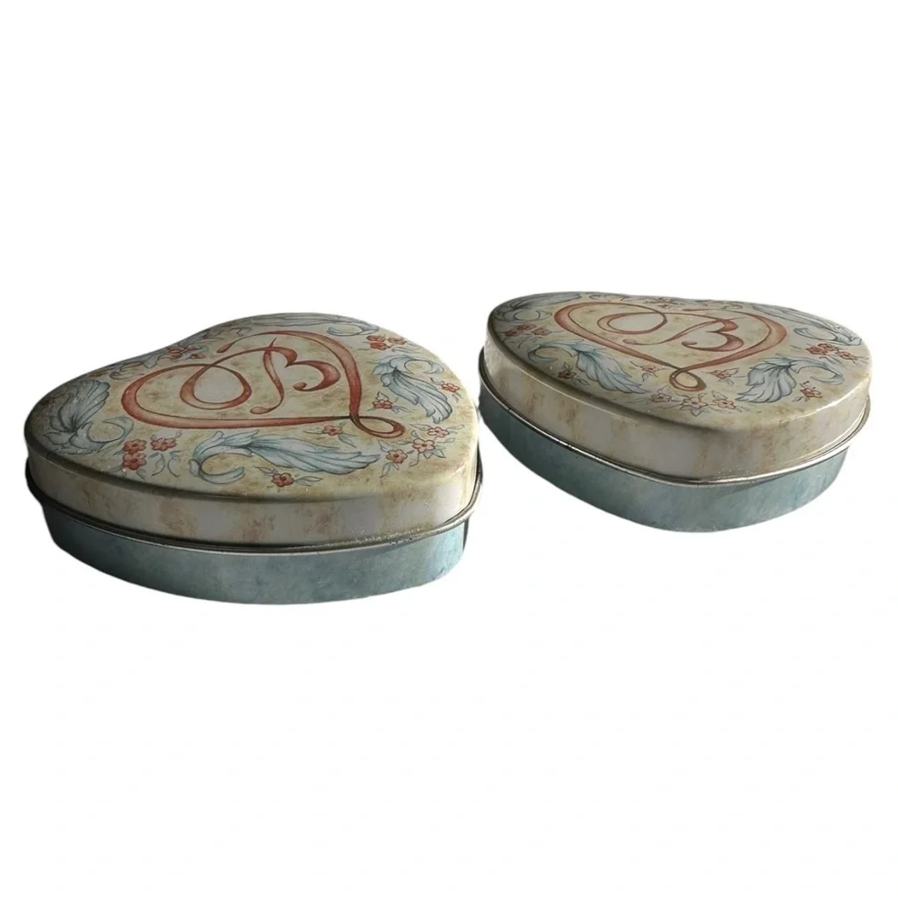 Brighton | 2 Heart shape Painted Jewelry Tins